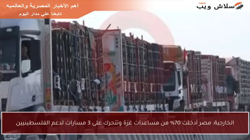الخارجية: مصر أدخلت 70% من مساعدات غزة وتتحرك على 3 مسارات لدعم الفلسطينيين