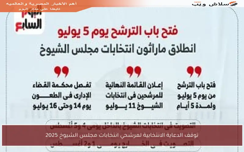 توقف الدعاية الانتخابية لمرشحي انتخابات مجلس الشيوخ 2025