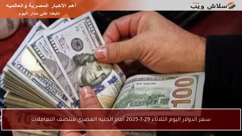 سعر الدولار اليوم الثلاثاء 29-7-2025 أمام الجنيه المصري منتصف التعاملات