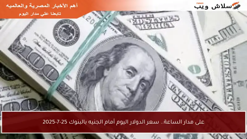 على مدار الساعة.. سعر الدولار اليوم أمام الجنيه بالبنوك 25-7-2025