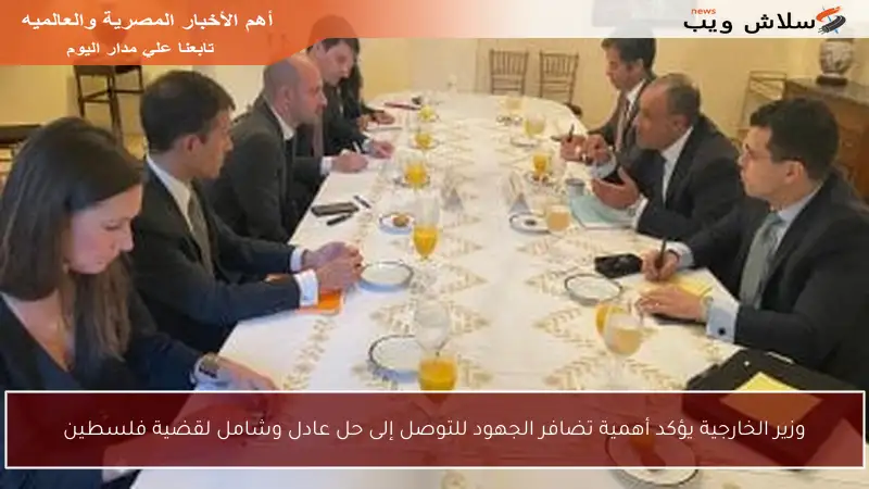 وزير الخارجية يؤكد أهمية تضافر الجهود للتوصل إلى حل عادل وشامل لقضية فلسطين