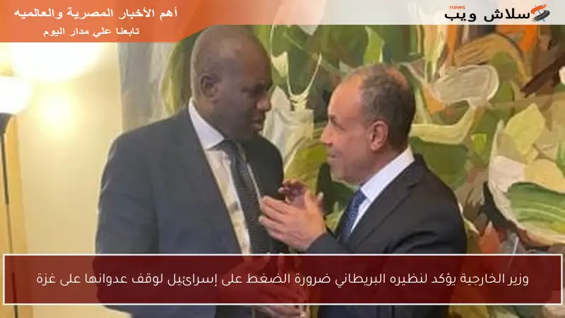 وزير الخارجية يؤكد لنظيره البريطاني ضرورة الضغط على إسرائيل لوقف عدوانها على غزة