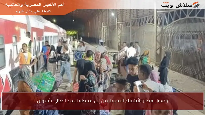 وصول قطار الأشقاء السودانيين إلى محطة السد العالي بأسوان