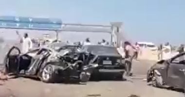 إصابة 20 شخصا إثر حادث تصادم سيارات على طريق مطروح غربى الضبعة