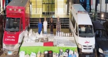 الداخلية تضبط شحنة مخدرات بقيمة 350 مليون جنيه قبل ترويجها عبر سيارتين إسعاف