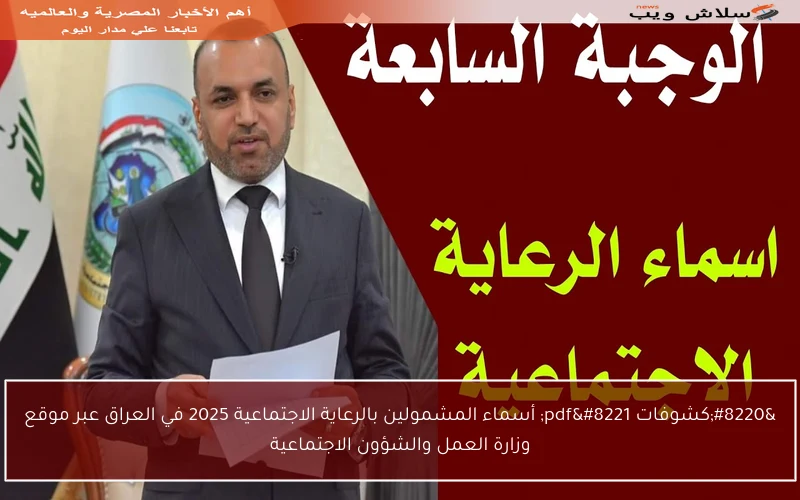 “كشوفات pdf” أسماء المشمولين بالرعاية الاجتماعية 2025 في العراق عبر موقع وزارة العمل والشؤون الاجتماعية
