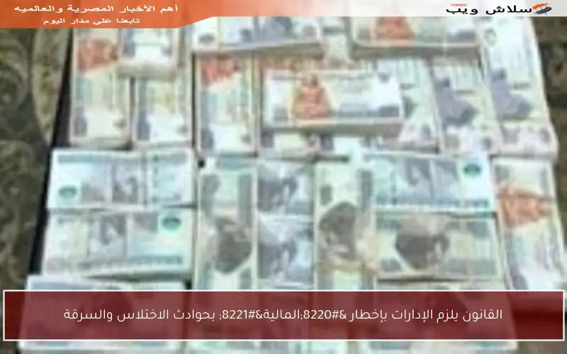 القانون يلزم الإدارات بإخطار “المالية” بحوادث الاختلاس والسرقة