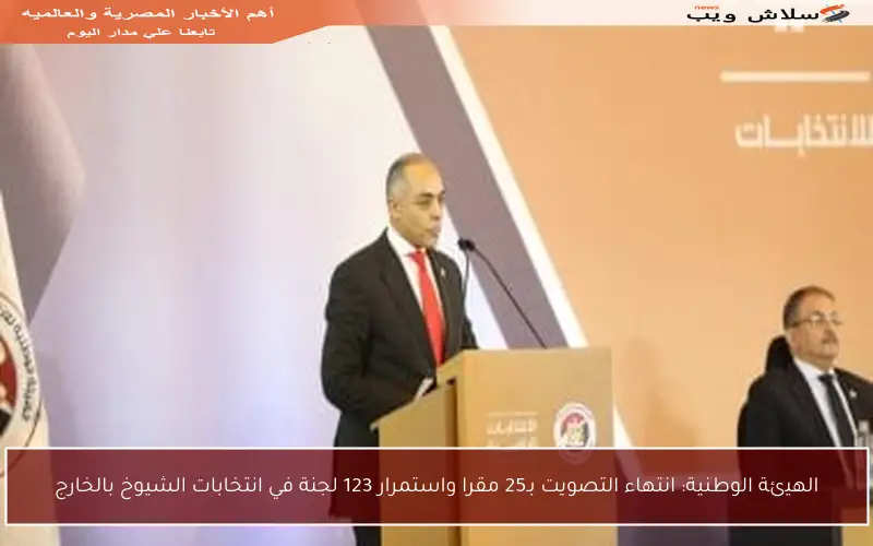 الهيئة الوطنية: انتهاء التصويت بـ25 مقرا واستمرار 123 لجنة في انتخابات الشيوخ بالخارج