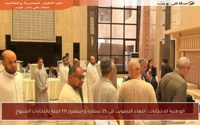 الوطنية للانتخابات: انتهاء التصويت في 25 سفارة واستمرار 111 لجنة بانتخابات الشيوخ
