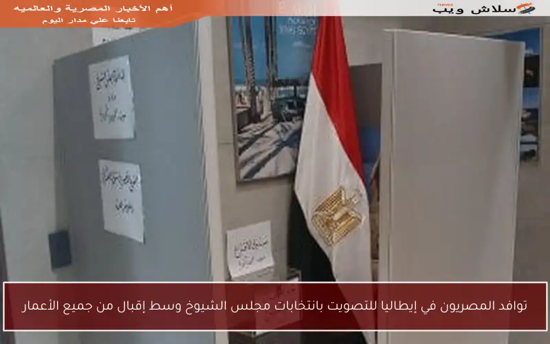 توافد المصريون في إيطاليا للتصويت بانتخابات مجلس الشيوخ وسط إقبال من جميع الأعمار