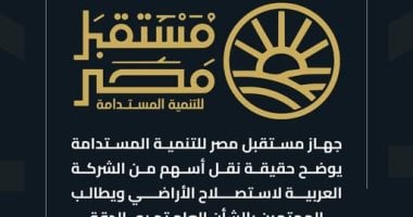 جهاز مستقبل مصر للتنمية يكشف حقيقة نقل أسهم من الشركة العربية لاستصلاح الأراضى