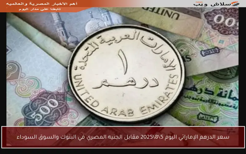 سعر الدرهم الإماراتي اليوم 5\8\2025 مقابل الجنيه المصري في البنوك والسوق السوداء