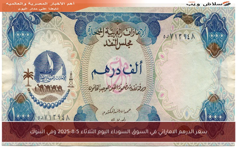سعر الدرهم الاماراتي في السوق السوداء اليوم الثلاثاء 5-8-2025 وفي البنوك