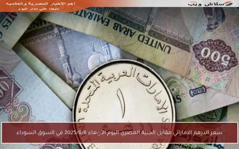 سعر الدرهم الاماراتي مقابل الجنية المصري اليوم الأربعاء 2025/8/6 في السوق السوداء