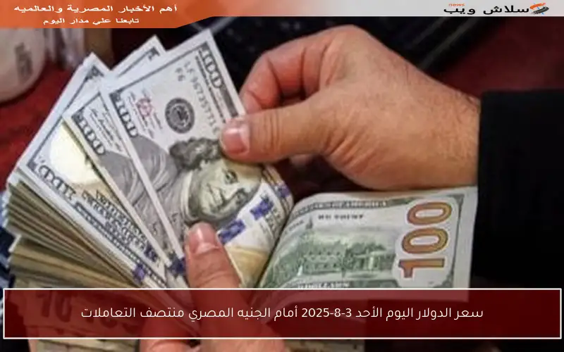 سعر الدولار اليوم الأحد 3-8-2025 أمام الجنيه المصري منتصف التعاملات
