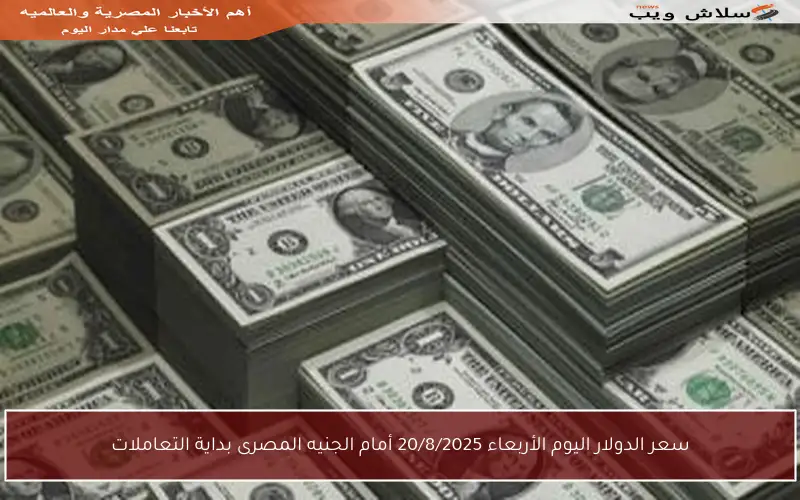سعر الدولار اليوم الأربعاء 20/8/2025 أمام الجنيه المصرى بداية التعاملات
