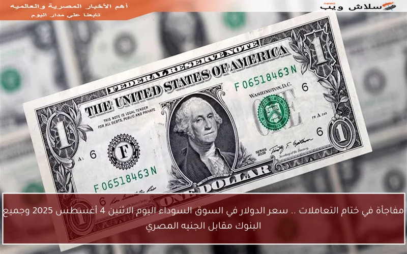 مفاجأة في ختام التعاملات .. سعر الدولار في السوق السوداء اليوم الاثنين 4 أغسطس 2025 وجميع البنوك مقابل الجنيه المصري