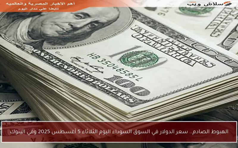 الهبوط الصادم.. سعر الدولار في السوق السوداء اليوم الثلاثاء 5 أغسطس 2025 وفي البنوك