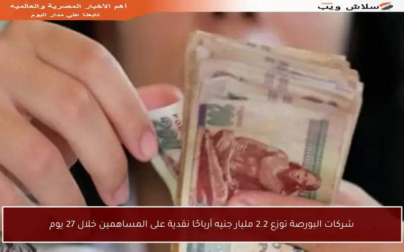 شركات البورصة توزع 2.2 مليار جنيه أرباحًا نقدية على المساهمين خلال 27 يوم