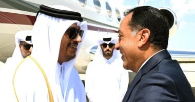 مصطفى مدبولي يستقبل وزير خارجية قطر بمطار العلمين الدولي